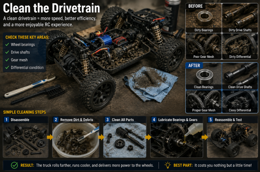 How to Make an RC Car Faster - Clean the Drivetrain