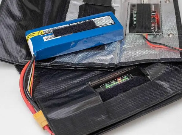 FPV drone LiPo batteries stored in an insulated bag before a cold-weather flight