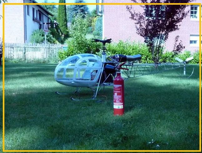 Fire extinguisher and intake protection equipment prepared for RC turbine operation