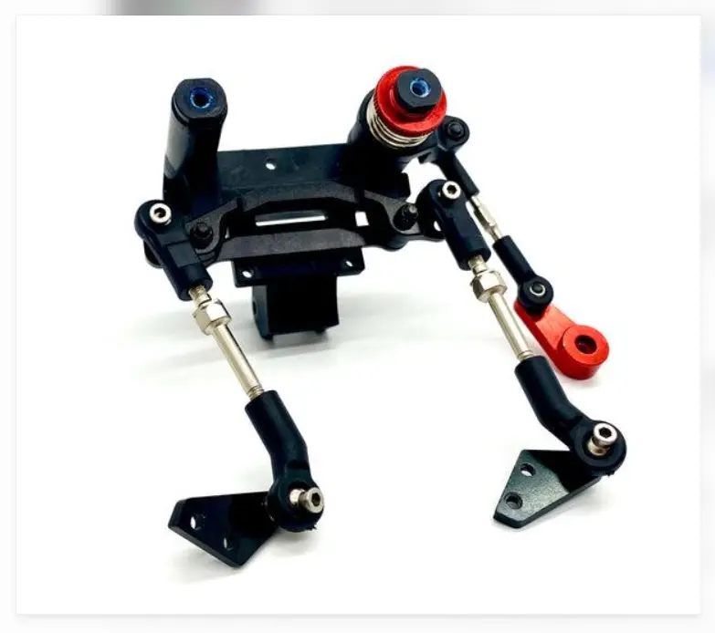 RC car steering linkage with servo saver and turnbuckles