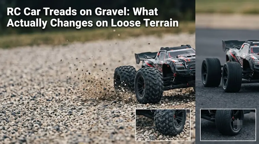 RC Car Treads on Gravel