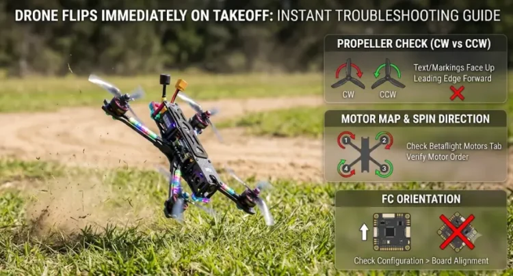 Drone Flips Over Immediately on Takeoff - How to Fix It